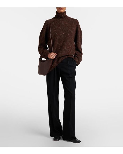 The Row Brown Ew Izzy Medium Leather Shoulder Bag