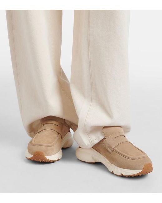 Tod's Natural Runner Suede Mules