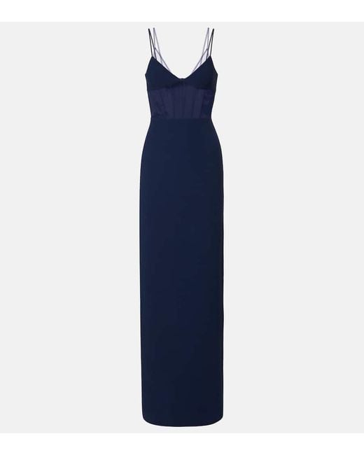 David Koma Women's Blue Tulle-Trimmed Bustier Dress - www.confineg.com David Koma Women's Blue Tulle-Trimmed Bustier Dress - www.confineg.com