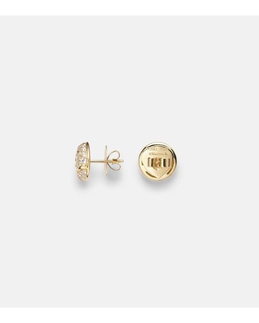 Marina B White Onda Boule 18Kt Stud Earrings With Diamonds