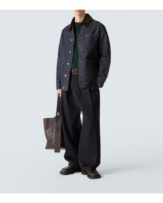 Loewe Blue Denim Jacket With Logo Patch for men