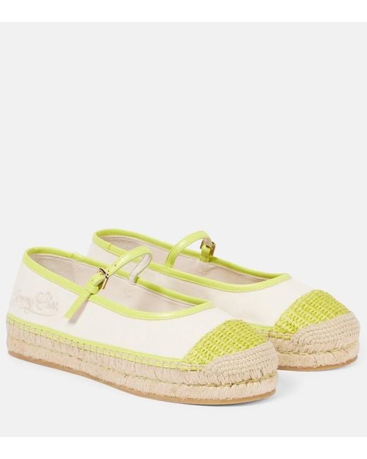 Jimmy Choo Yellow Espadrilles Aciel Aus Canvas Mit Leder