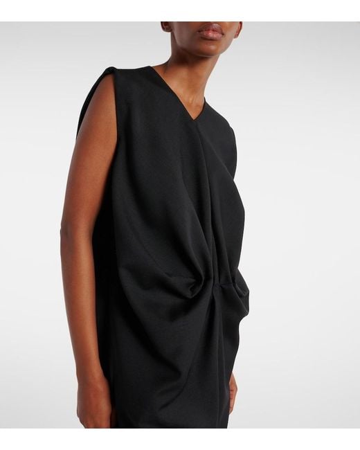Khaite Black Niel Wool And Mohair Maxi Dress