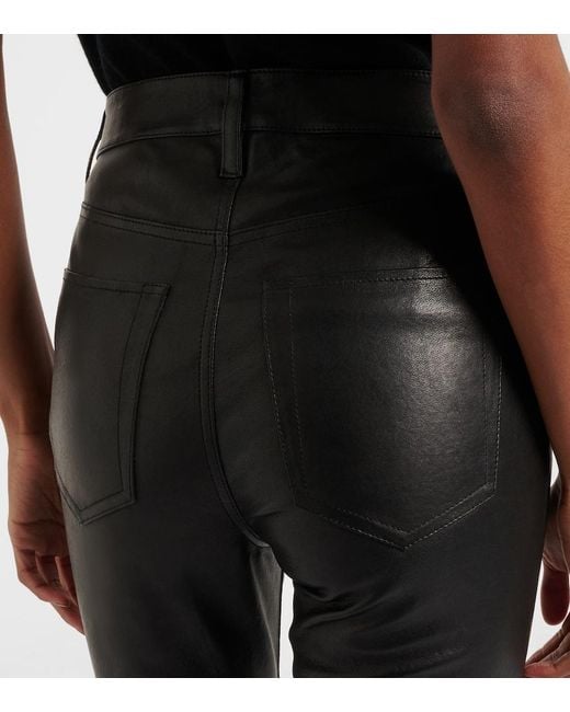 FRAME Black Reboot Leather Flared Pants