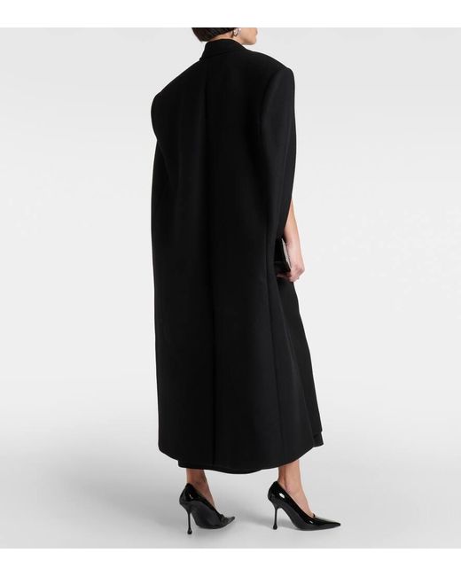 Mantella doppiopetto in lana vergine di Wardrobe NYC in Black