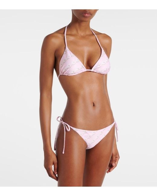 Treasure Bikini Top Versace de color Pink