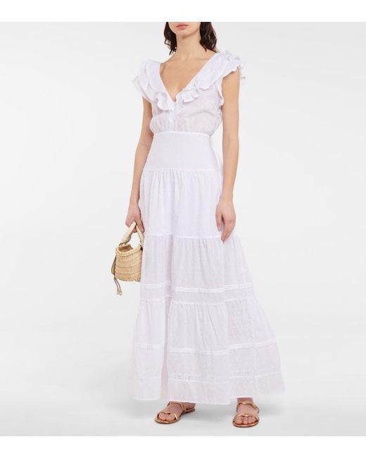 Poupette White Della Cotton Midi Dress