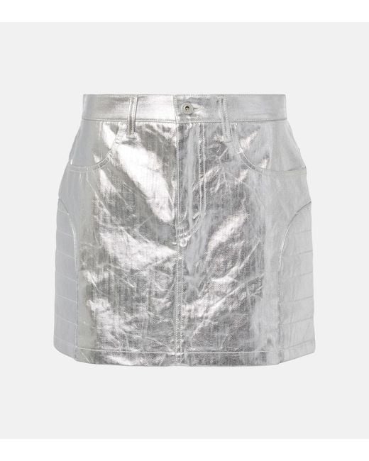 Junya Watanabe Gray Metallic-Effect Cotton Miniskirt