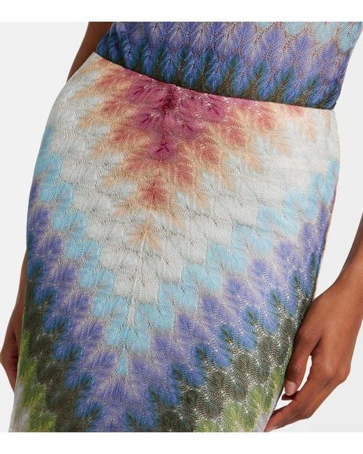 Missoni Blue Knitted Maxi Skirt