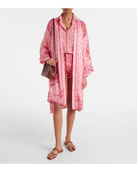 Etro Pink Printed Coat