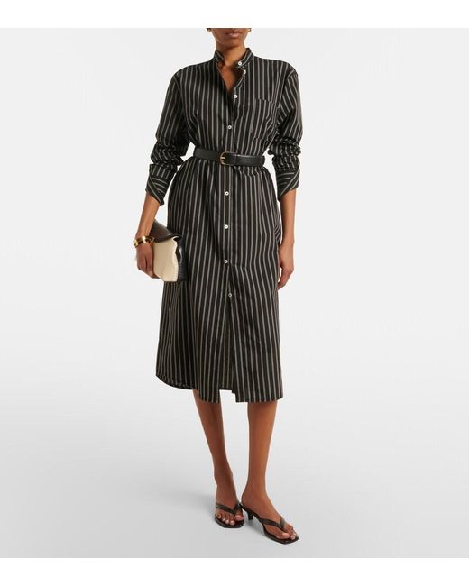 Totême  Black Striped Shirt Dress