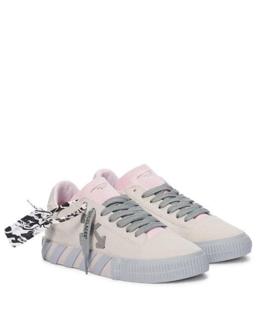 Off-White c/o Virgil Abloh Natural Sneakers Vulcanized aus Canvas