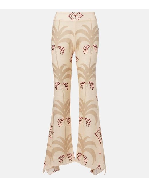 Pantalones Flared Femininity Dramatic De Lino Johanna Ortiz de color Natural