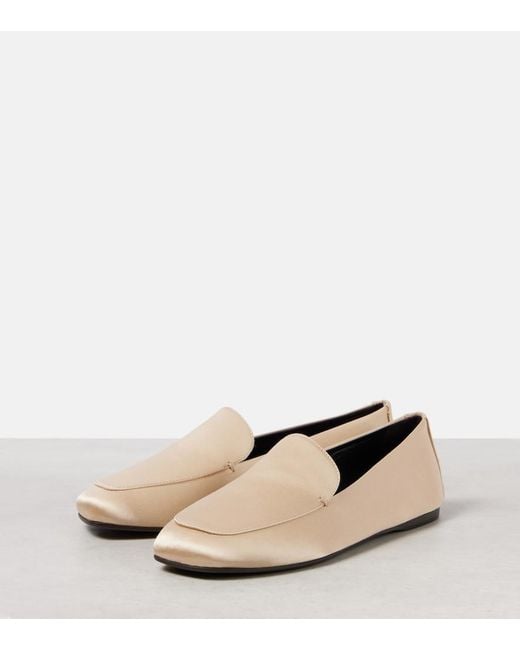 Khaite Natural Monroe Satin Loafers