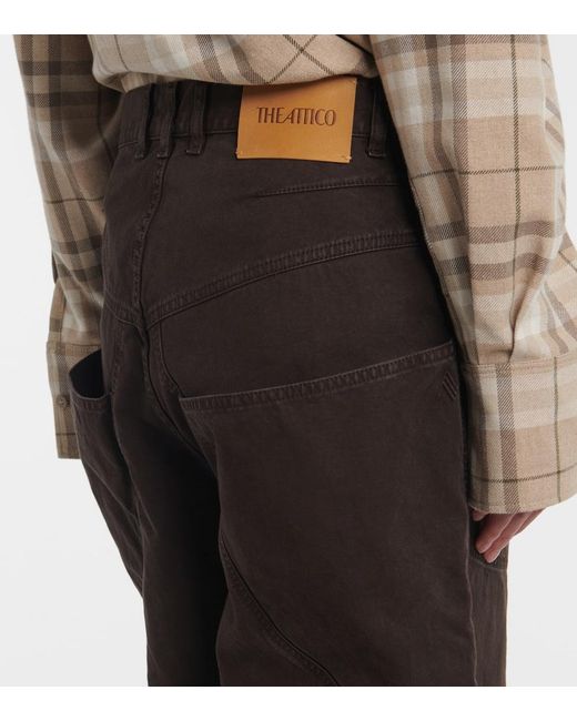 The Attico Black High-Rise Wide-Leg Jeans