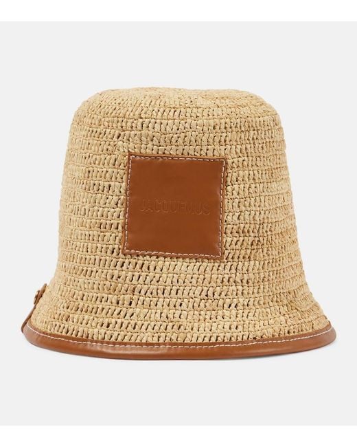 Sombrero de pescador Le Bob Soli de rafia Jacquemus de color Natural