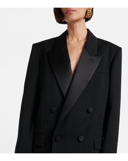 Saint Laurent Black Double-Breasted Wool Blazer
