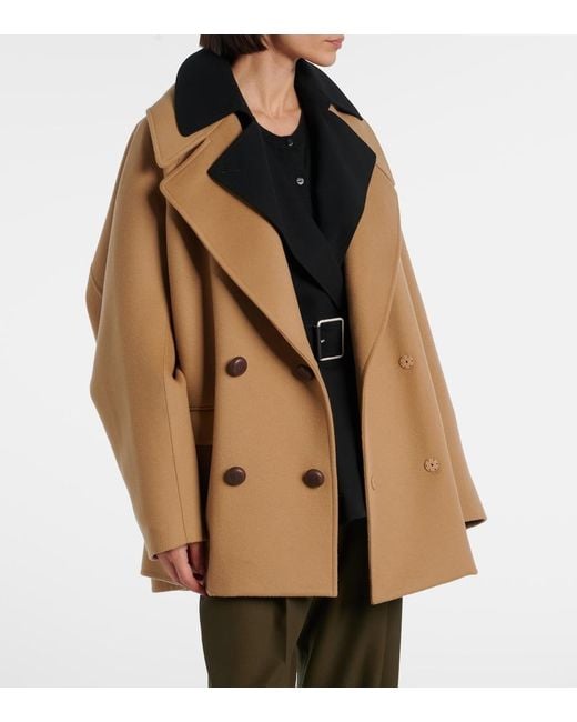 Loewe Brown Oversized Wool Peacoat