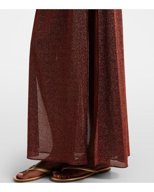 Oseree Purple Lumiere Shell Open-Back Maxi Dress