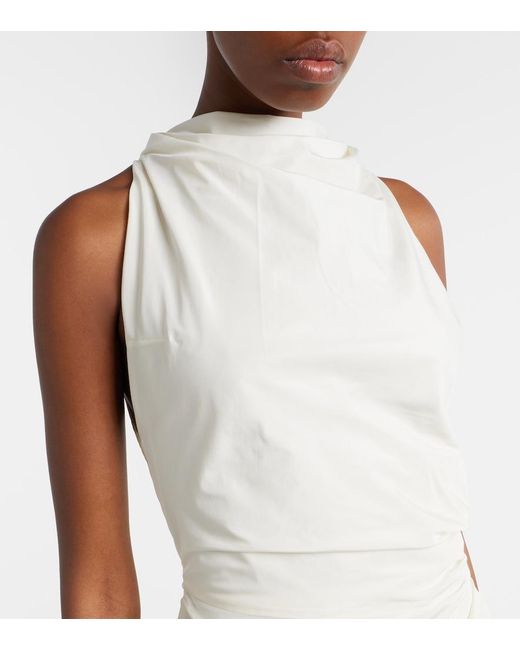 Altuzarra White Dora Asymmetric Midi Dress