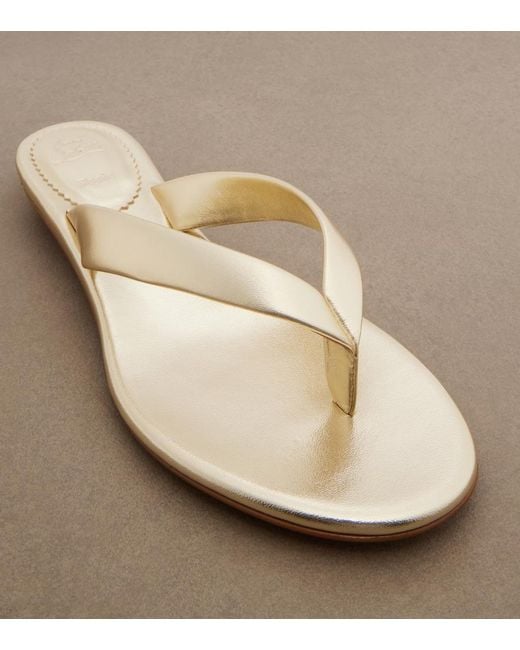 Christian Louboutin Natural Miss Z Metallic Leather Thong Sandals