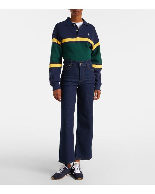Jeans Anchos Le Slim Palazzo Crop FRAME de color Blue