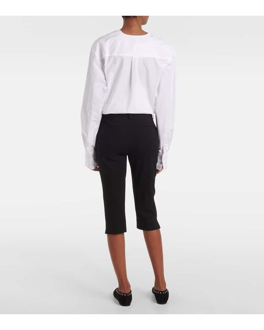 Totême  Black Wool-Blend Capri Pants