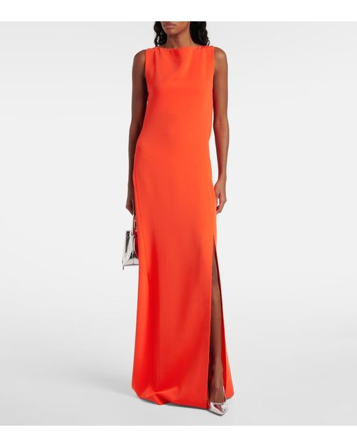Max Mara Orange Chain-Detail Cady Gown