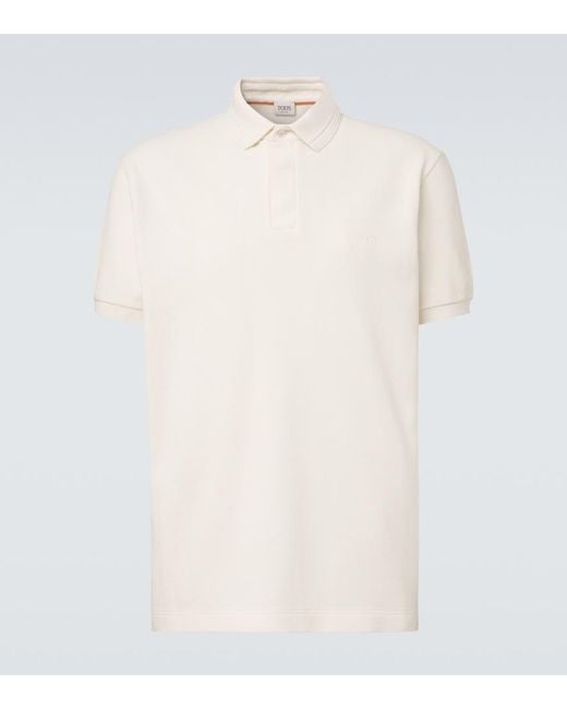 Tod's White Cotton Pique Polo Shirt for men