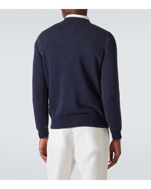 Jersey De Algodon Brunello Cucinelli de hombre de color Blue
