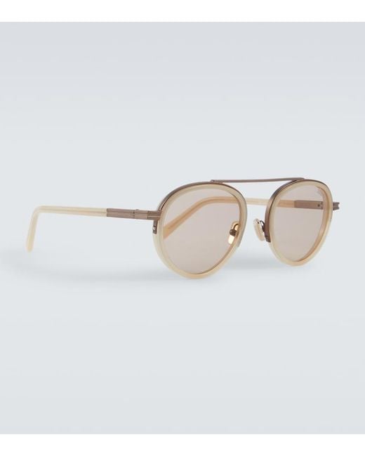 Zegna Natural Orizzonte Aviator Sunglasses for men