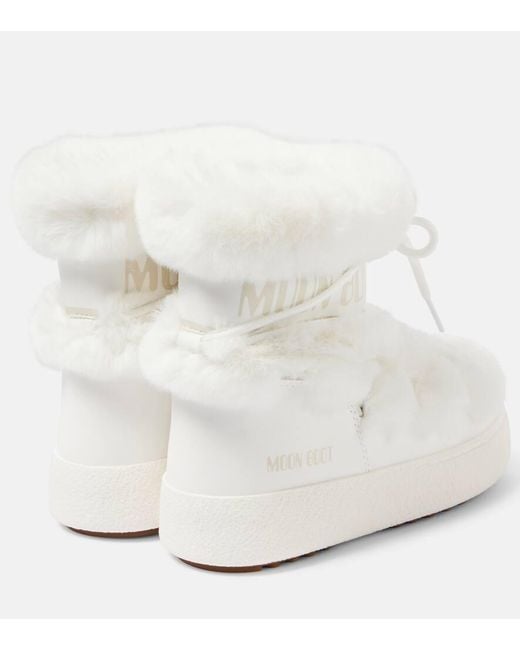 Moon Boot White Mb Ltrack Faux-Fur Trimmed Snow Boots