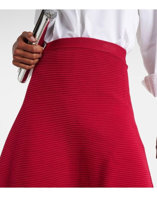 Jonathan Simkhai Jennifer Ribbed-Knit Midi Skirt in Red | Lyst