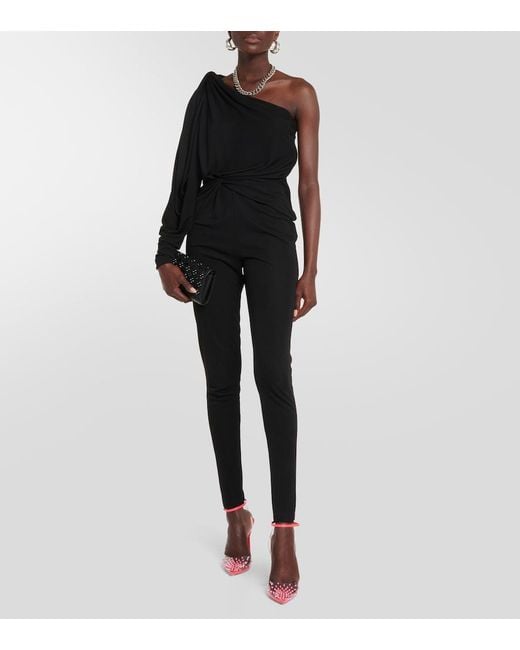 Christian Louboutin Black Paloma Embellished Leather Wallet On Chain