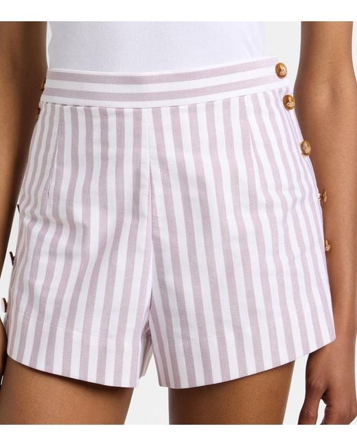 Vivienne Westwood White Elle Pinstripe Cotton Shorts