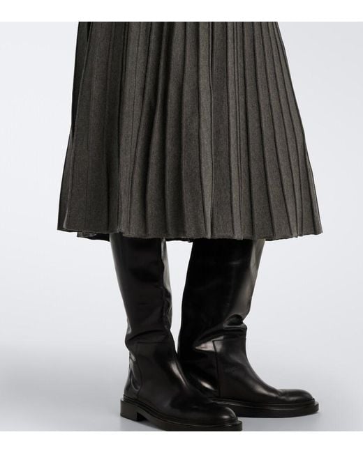 Veronica Beard Black Elthea Belted Ribbed-Knit Midi Dress
