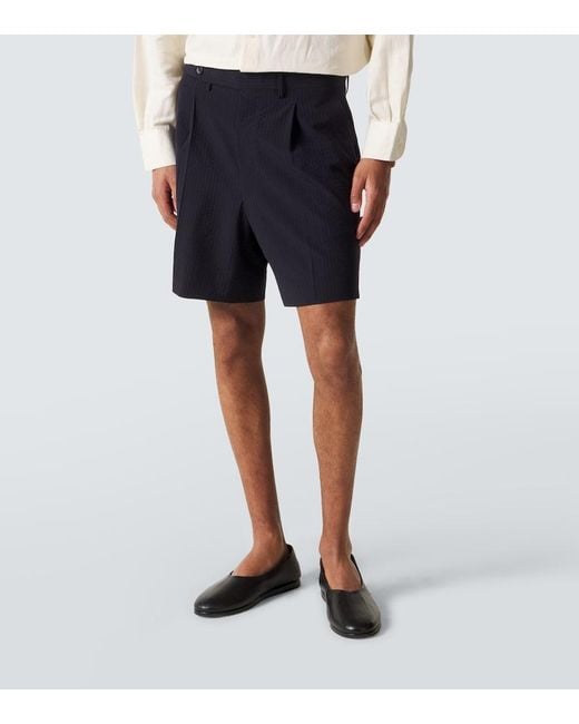 STÒFFA Blue Wool Shorts for men