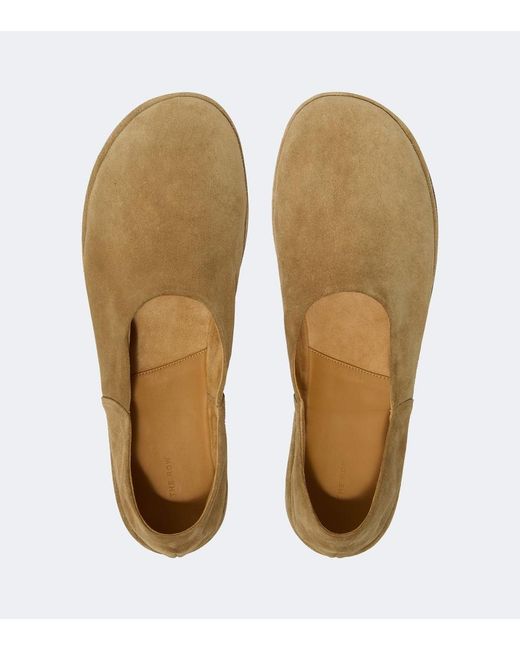 The Row Brown Canal Suede Slip-On Shoes for men