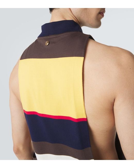 Versace Multicolor Striped Cotton Tank Top for men