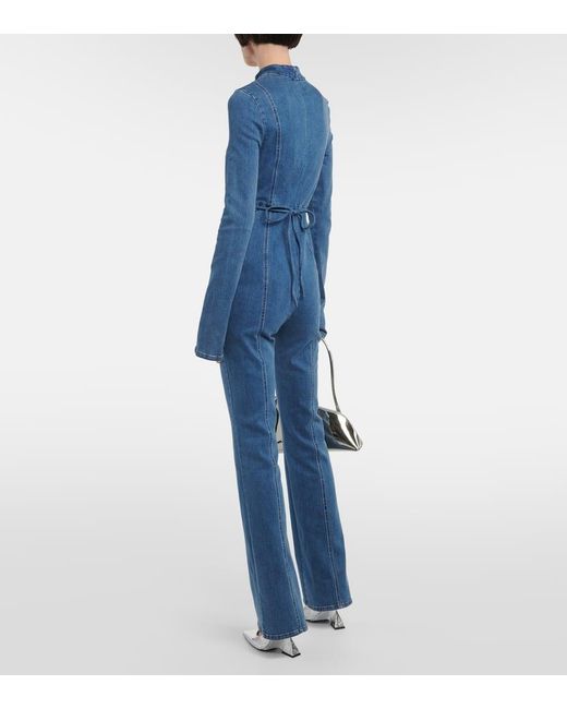 Jumpsuit di jeans con applicazioni di ROTATE BIRGER CHRISTENSEN in Blue