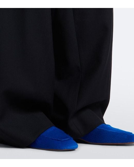 Dries Van Noten Blue Calf Hair Loafers