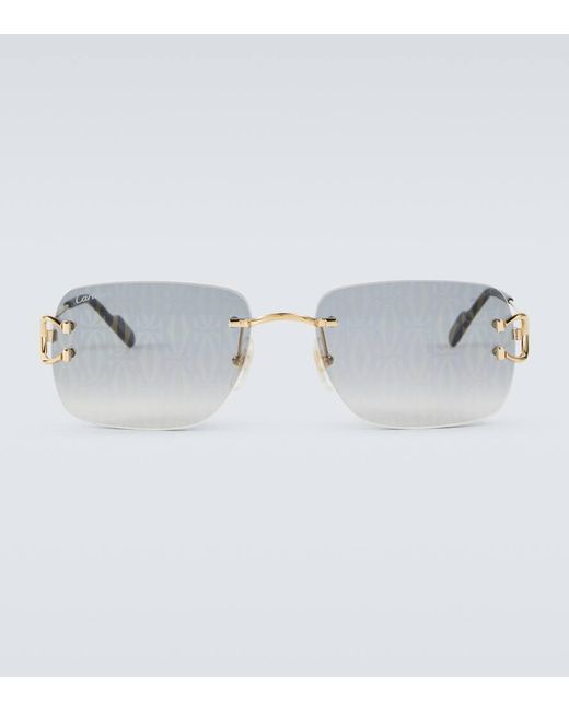 Cartier Metallic Monogram Rectangular Sunglasses for men