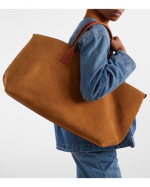 Bottega Veneta Brown Tote Bag Cabat Large Aus Veloursleder