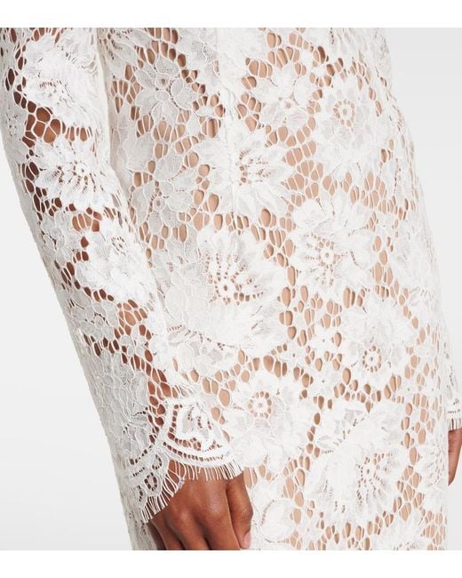 Self-Portrait White Bow-Detail Lace Maxi Dress