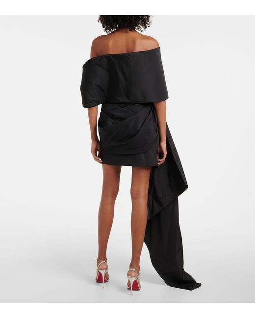 Oscar de la Renta Black Asymmetric Mini Dress