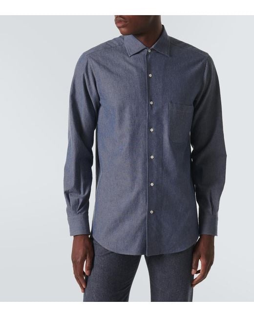 Camisa Andre De Chambray Loro Piana de hombre de color Blue