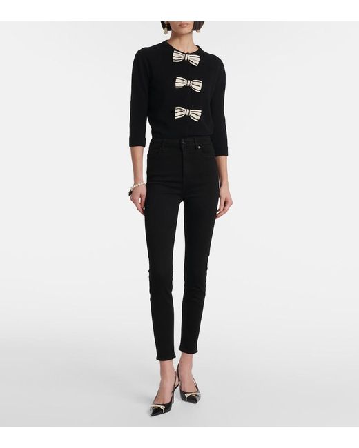 7 For All Mankind Black Aubrey High-Rise Skinny Jeans