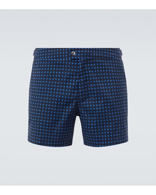 Tom Ford Blue Polka-Dot Swim Trunks for men