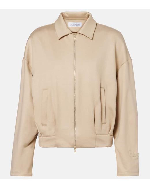 Max Mara Natural Blouson Argenta Aus Einem Seidengemisch