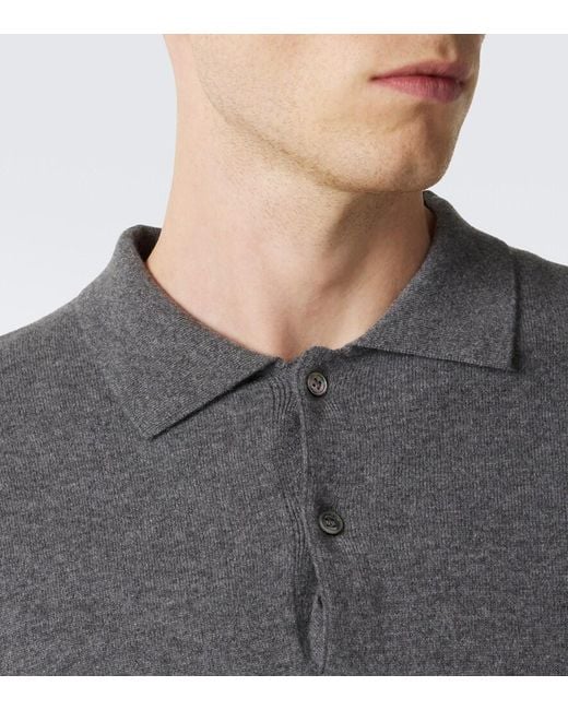 arch4 Gray Mr Swansea Cashmere Polo Sweater for men